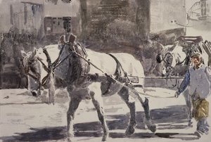 Two Percheron Horses by William G. Burn Murdoch